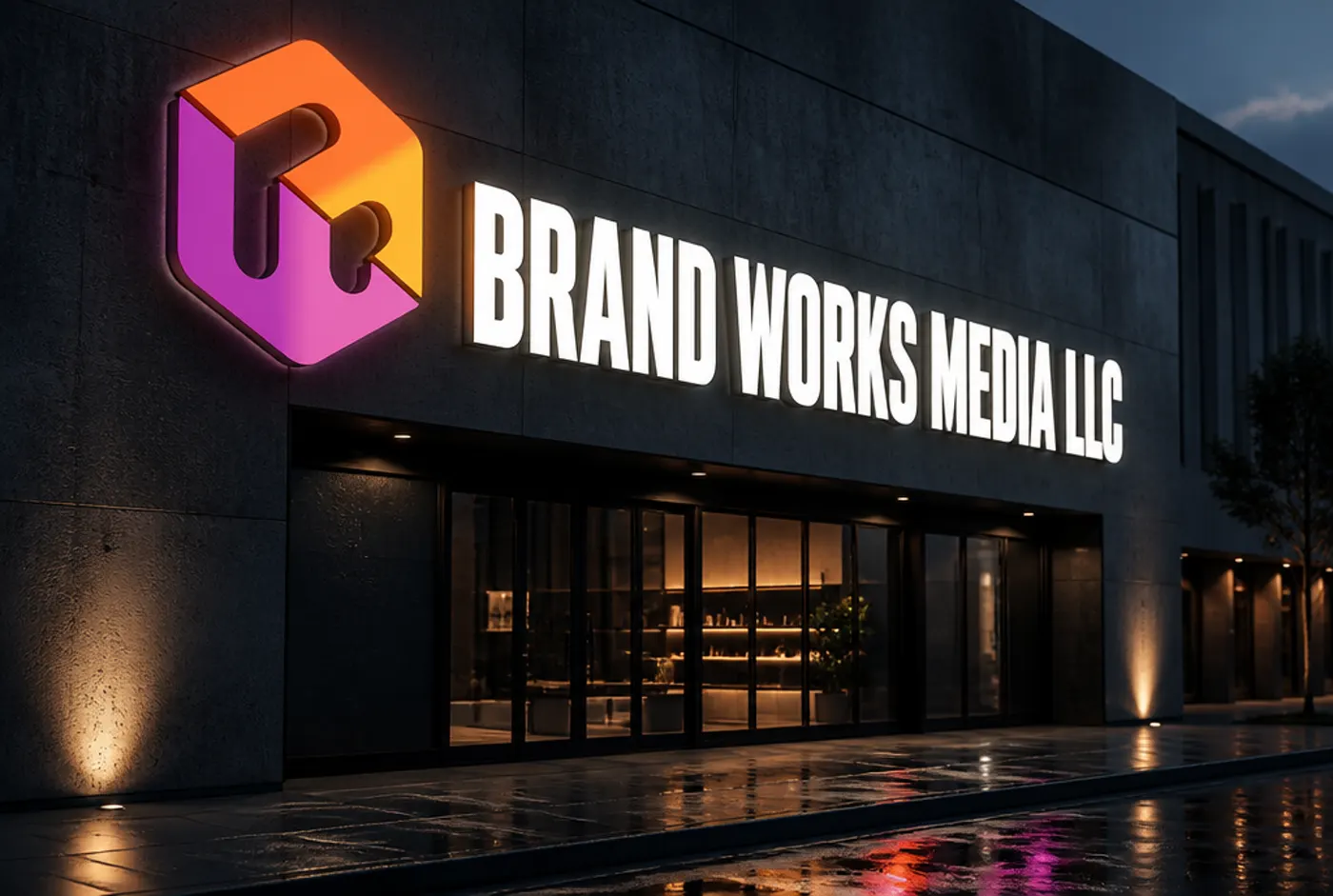 Backlit exterior signage