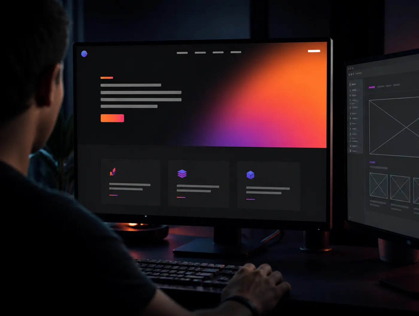 Website on a monitor